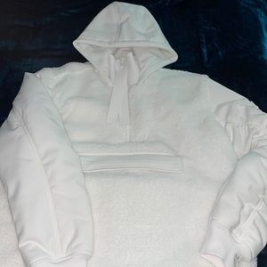 Adidas Ivy park 1/2 zip Sherpa layered, Snow White